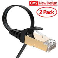 Ethernet Cable, VANDESAIL 2 Pack 6.5ft CAT7 RJ45 LAN Cable High Speed Gigabit Network Patch Cord Gold Plated (2m) (Renewed)