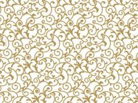 Gold"Scrolls" on Kraft White Tissue Paper for Gift Wrapping 20"x30" Sheets (10)