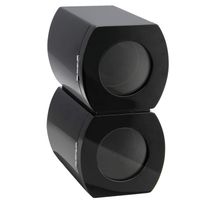 CHIYODA Double Automatic Watch Winder with Dual Quiet Mabuchi Motors, Elastic Pillows-Piano Baking Black