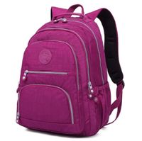 Nylon Casual Travel Daypack Lightweight Sports Laptop Backpack Purse for Women Waterproof Medium Work College School Bag for Girls (Purplish Red)