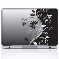 Meffort Inc 14 Inch Laptop Notebook Skin Sticker Cover Art Decal (Included 2 Wrist pad) - Gray Black Swirl Design