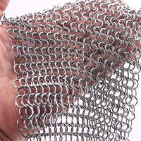 Ellymi Stainless Steel Brush Pan Mesh Stainless Steel 316 Cast Iron Cleaner Brush Scrubber For Cast Iron Pan Cast