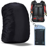 Gryps Waterproof Backpack Rain Cover with Adjustable Anti Slip Buckle Strap & Sliver Coating Reinforced Inner Layer for Camping, Hiking, Traveling, Hunting, Biking and More, 70-80L(Black)