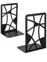 veecom Book Ends, Metal Book Ends for Shelves, Black Decorative Bookends for Heavy Books, Non Skid Bookend Heavy Duty Book End Book Shelf Holder for Kids, Book Stoppers for Office, 1 Pair (2)