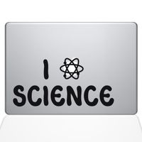 The Decal Guru I Atom Science Decal Vinyl Sticker, 13" MacBook Pro (2015 & Older Models), Black (1365-MAC-13P-BLA)