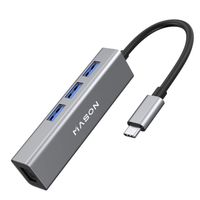 USB C to Ethernet Adapter, USB-C to USB 3.0 Hub Adapter with 3 USB 3.0 Ports & Gigabit Ethernet RJ45 Port for 2016/2015 MacBook, 2017/2016 MacBook Pro, ChromeBook Pixel, PC and More