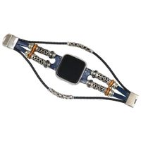 Clearance! For Fitbit Versa/Versa Lite,Sunfei Vintage Handmade Replacement Leather Wristband Band Strap Bracelet (Blue)