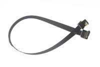 Flat Slim Thin HDMI Standard HDMI 90 Degree up FPV HDMI Cable Standard Male HDMI 90 Degree Angled to Standard Male HDMI 90 Degree for RED BMCC FS7 C300 Black (30CM)