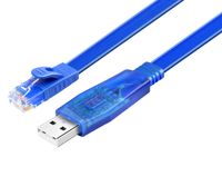 DTECH USB Console Cable USB to RJ45 Serial RS232 Adapter with FTDI Chip for Windows 10 8 7 CE Mac Linux Laptop to Cisco Router Switch (Blue, 4 feet)
