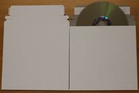 mediaxpo Brand 100 CD/DVD White Cardboard Mailers, Self Seal Mailers with Flap (6 x 6 3/8)