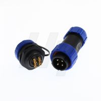 HangTon HE21 4 Pin Circular Waterproof Aviation Connector Male Cable Plug Female Panel Mount Socket for LED/Power/Lighting Equipment