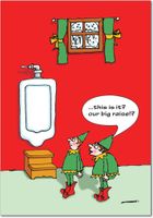 1866 'Big Raise Urinal' - Funny Merry Christmas Greeting Card with 5" x 7" Envelope by NobleWorks