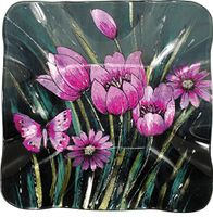 Angelstar 19582 Enchanting Tulips 10" Square Plate, Pink