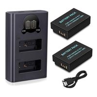 Venwo 2 Pack New Upgraded LP-E17 Battery and LCD Display Dual USB Charger for Canon LPE17, EOS Rebel SL2, T6i, T7i, T6s, 200D, 750D, 77D, 800D, 760D, 8000D, Kiss X8i, EOS M3, M5, M6 Digital SLR Camera