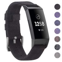 EZCO Bands Compatible with Fitbit Charge 3, Woven Fabric Breathable Watch Strap Quick Release Replacement Wristband Accessories Man Woven Compatible with Charge 3 Fitness Smart Watch