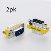 Arnorin DB9 Gender Changer Serial RS232 Male to Male Mini Adapter/Coupler Pack of 2