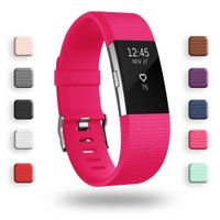 POY Replacement Bands Compatible for Fitbit Charge 2, Classic Edition Adjustable Sport Wristbands, Small Rose