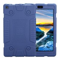 Iusun for Amazon Kindle Fire HD 8'' Tablet Case Lightweight Shockproof Drop Resistance Anti-Dust Silicone Case Cover Trifold Stand Leather Solid Protective Shell/Skin (Black)