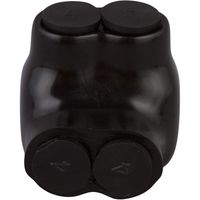 Morris Products Black Insulated 2 Conductor Connector - 2/0-6 Wire Range, 3/16 Allen Hex - 1.69"L x 1.80"W x 1.93"H - Single Side Entry - Pre-Filled, Easy Entry, Rubber Vinyl Coating, 600 Volt