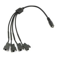 Maxmoral 12V DC Power Supply Plug Connector to 4Pin PC Fan Power Adapter Cable 1 to 4 Ways