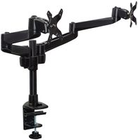Mount-it! Dual Monitor Desk Mount Swivel Arm, Quick Connect with Combo Grommet and Clamp Base (MI-43111-BLK)