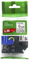 LM Tapes - Compatible with Brother PT-D210 Label Printer 6mm Black on Matte Silver Compatible TZe P-Touch Tape (1/4" 0.23 Laminated) for ptouch Model PTD210 Label Maker