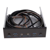 Semoic USB 3.0 2 Port Optical Drive Front Panel Expansion Adapter USB 3.0 Hub +Hd Audio+Power Switch Button