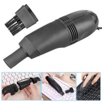 Computer Keyboard Cleaner Mini Vacuum USB Rechargeable Cleaning Brush Dust Collector for PC Laptop Printer Camera (Black)
