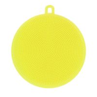 Iusun Silicone Dish Washing Sponge Scrubber Kitchen Cleaning antibacterial Tool Cleaning Brush (Yellow)