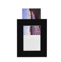 Golden State Art, Pack of 25 Black 8x10 Slip-in Pre-Adhesive Photo Mat for 5x7 Picture with Backing Board pre-Assembled, Includes 25 Clear Bags