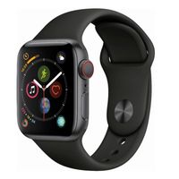Apple Watch Series 4 (GPS + Cellular, 44mm) - Space Gray Aluminium Case with Black Sport Band (Renewed)