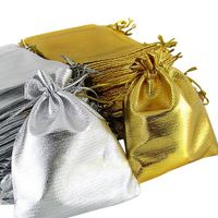 Baost 25 Pcs Sheer Organza Drawstring Pouches Samples Display Jewelry Bag Party Favor Wedding Candy Gift Bags Candy Wrap Bags for Festival Wedding Party Christmas Favor Gift Bags Golden