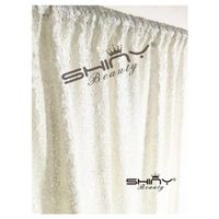 White Photo Booth Wedding Props-Sequin Fabric Backdrops Sweets for Weddings Party Curtains Decorations-2FTx7FT