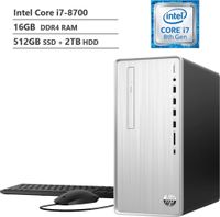 2019 HP Pavilion Business Desktop PC, Intel Hexa-Core i7-8700 Processor up to 4.60Ghz, 16GB DDR4 RAM, 512GB SSD + 2TB HDD, DVDRW, HDMI, Wireless-AC, Bluetooth, Multi-Card Reader, Windows 10