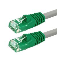Buhbo 3 ft CAT5e Crossover Cable UTP, Gray Wire with Green Boot