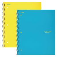 Five Star Spiral Notebooks, 5 Subject, Wide Ruled Paper, 200 Sheets, 10-1/2" x 8", Yellow, Teal, 2 Pack (38432)