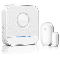 Home Security Expandable Wireless Door Open Chime Door Entry Alarm With Operating in Range 320 feet/52 chimes/1 Magnetic Door Chime Sensor & 1 Plug-in Receivers