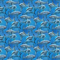 GRAPHICS & MORE Great White Sharks Ocean Diving Pattern Premium Roll Gift Wrap Wrapping Paper