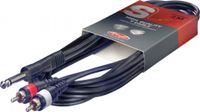 Stagg SYC3/P2CM E S-Series Jack Male Plug to Two Male RCA Y-Cable - 10ft.