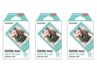 Fujifilm Instax Mini Instant Sky Blue Film, 30 Sheets, 3 Value Set