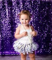 TRLYC 3Ft7Ft Purple Sequin Photography Backdrop/Curtain For Wedding