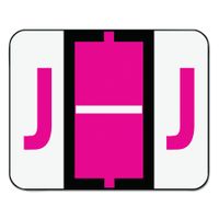 Smead BCCR Bar-Style Alphabetic Color-Coded Labels, Letter J, Red/White Bar, 500 Labels per Roll (67080)