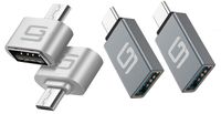 USB Adapters [4 Pack] | USB Type C to USB 3.0 (Space Gray) and Micro USB to USB 2.0 (Silver)