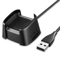 Hagibis Compatible for Fitbit Versa Charger/Lite Edition/Special Edition Smartwatch, Replacement USB Charging Cable Dock for Fitbit Versa 1 Smartwatch[Not for Versa 2] (1 Pack) (Black New)