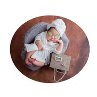 Coberllus Newborn Monthly Baby Photo Props Bathrobes with Towel Sets for Boys Girls Photography (White), Medium