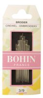 Bohin Crewel Embroidery Needles, Size 3/9, 15 Per Package