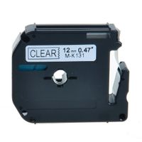 UBICON Label Tape for Brother M-K231 MK231 M231 P-Touch PT55BM PT55S, 12 mm by 8 Meter, Black On Clear (BMK_BC_1)