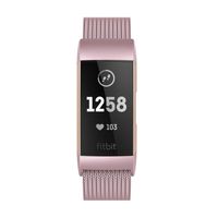 Yutior Metal Bands Compatible with Fitbit Charge 3 and Charge 3 SE Fitness Tracker, Stainless Steel Magnetic Small (5.5" - 8.5") Large (6.1" - 9.9") Replacement Strap for Women Men