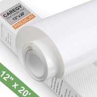 CAREGY Heat Transfer Vinyl HTV for T-Shirts 12 Inches by 20 Feet Roll (White)