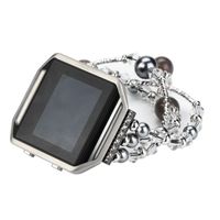 Kanzd Metal Bracelet Jewelry Replacement Wristband with Metal Frame for Fitbit Blaze (Black)
